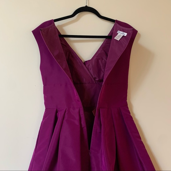 Oscar de la Renta Size 8 Silk Taffeta Party Dress w/ Handmade Flower Detail - Picture 9 of 15